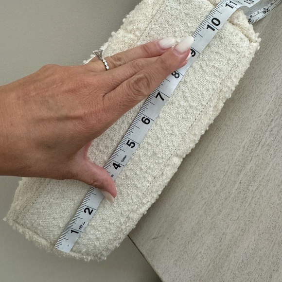 YSL Saint Laurent Small Lou Lou Tweed Boucle Cream Purse - Picture 6 of 12